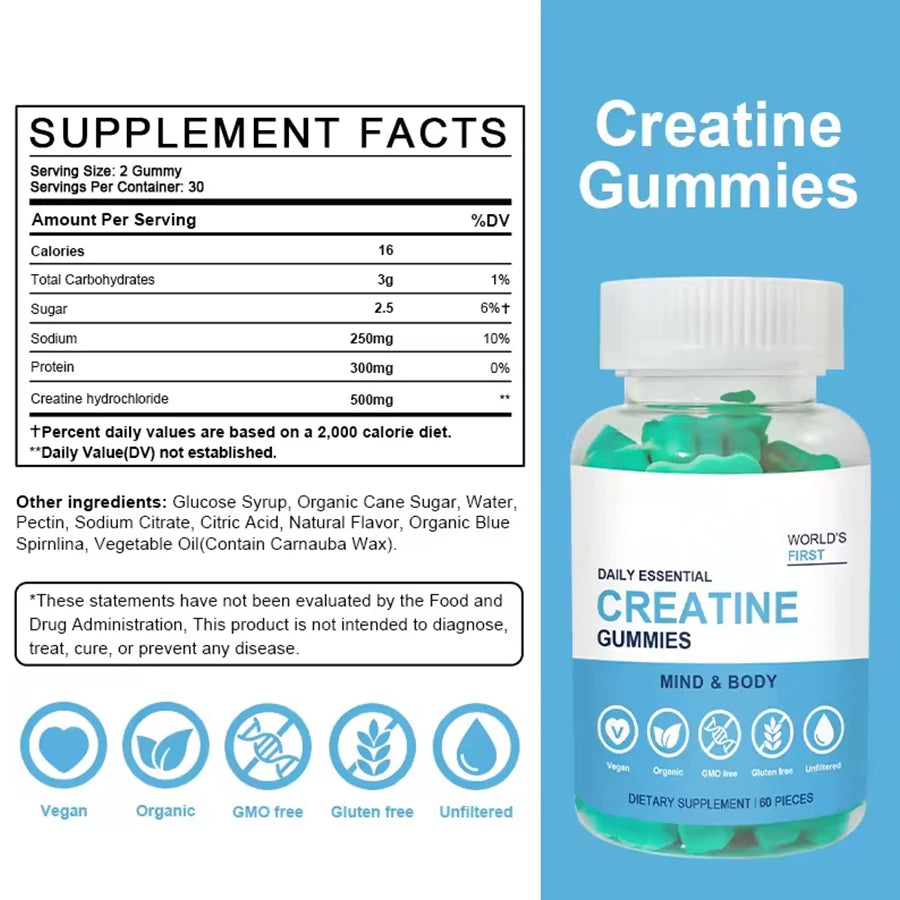 Creatine Gummies Wholesale Bulk Oem Sports Nutrition Pre Workout Supplement Creatine Monohydrate Gummies