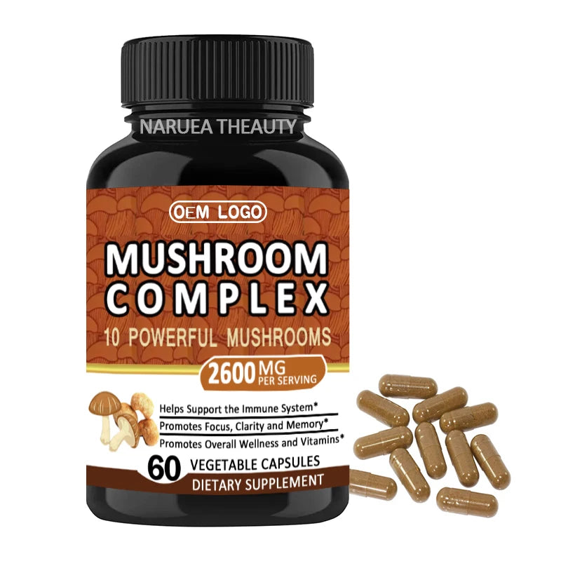 OEM Memory Focus Lions Mane Mushroom Extract Lions Mane Mushroom Supplement Lions Mane Mushroom Capsule